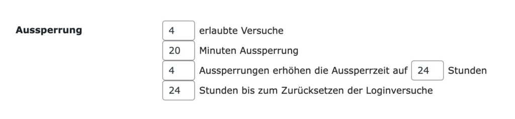 Limit Login Attempts Reloaded Einstellungen
